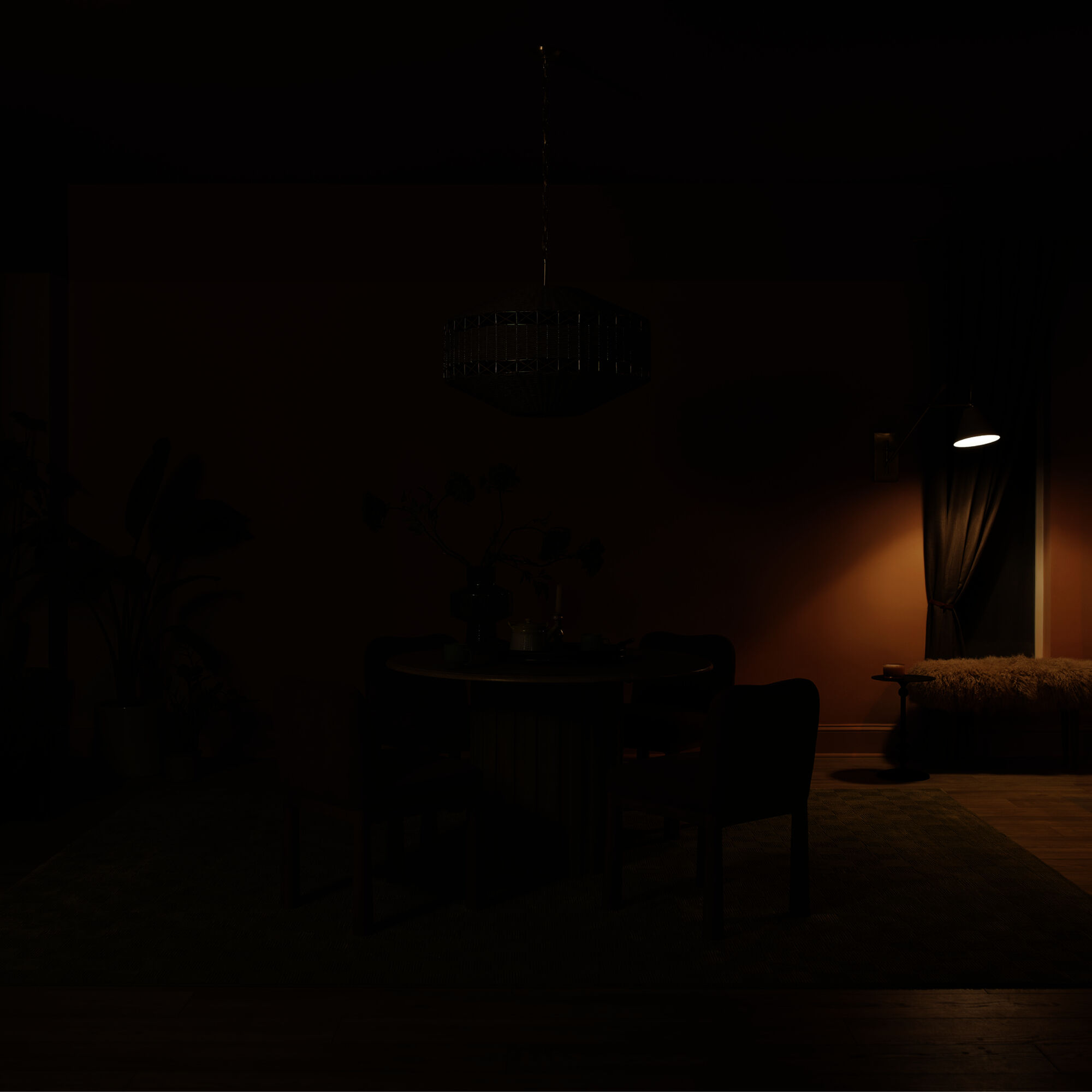 Lulo 4 Light Champagne Bronze Pendant Ceiling Light